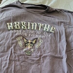 Absinthe Graphic Tee with Butterfly Print